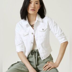 NEW Edwin Optic White Evie Denim Jacket Size S